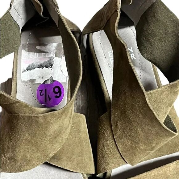 NWT EILEEN FISHER olivine platform Sport Suede Sneaker open toe Sandal SZ 6 1/2 - Picture 6 of 7